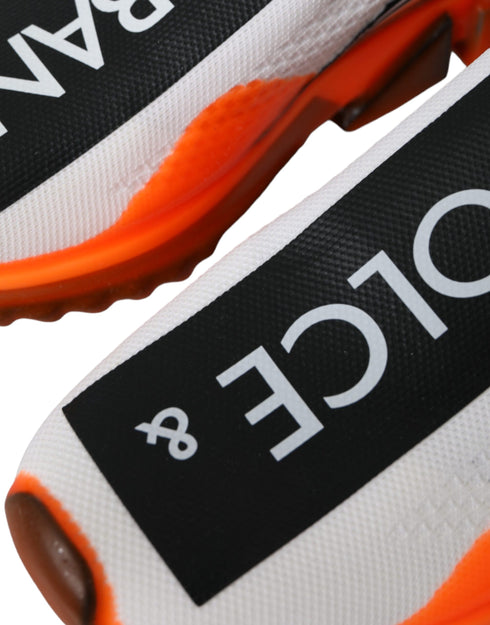 Dolce & Gabbana Sorrento White Black Orange Slip-On Logo Sneakers Shoes