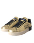 Dolce & Gabbana Gold Portofino Calf Leather Low-Top Sneakers Shoes for Women