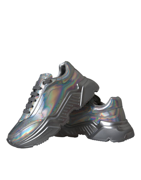 Dolce & Gabbana Silver Iridescent Daymaster Sneakers – Women’s Leather Shoes