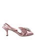Dolce & Gabbana Keira Crystal Heels Sandals Pink Silk Women's Shoes
