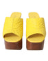 Dolce & Gabbana Yellow Leather Mule Wedge Slides – Women's Logo Platform Sandals