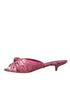 Dolce & Gabbana Kitten Heels Slides Sandals Pink Python Exotic Leather - Women’s Pumps