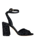 Dolce & Gabbana Leopard Ankle Strap Sandals | Black Suede Heels for Women