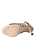 Dolce & Gabbana Stiletto Sandals Bronze Crystal Strap Heels Gold Leather - Women’s Shoes