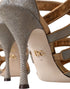 Dolce & Gabbana Stiletto Sandals Bronze Crystal Strap Heels Gold Leather - Women’s Shoes