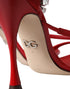 Dolce & Gabbana Red Keira Satin Crystal Sandals – Women's Embellished Heels