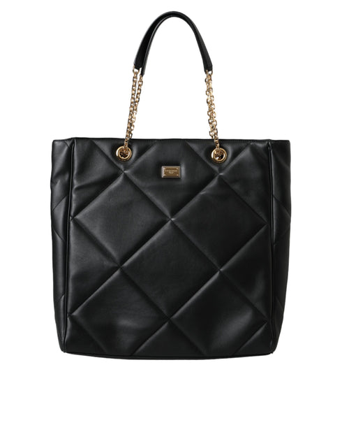 Dolce & Gabbana Jungle Quilted Leather Tote Bag in Black for Women