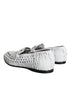 Dolce & Gabbana White Woven Leather Slip On Loafers Men Shoes