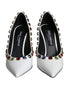 Dolce & Gabbana Women's White Crystal Embellished Calf Leather High Heels Pumps