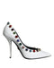 Dolce & Gabbana Women's White Crystal Embellished Calf Leather High Heels Pumps
