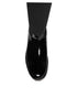 Dolce & Gabbana Knee High Boots Black Leather Jersey Stretch Platform for Women