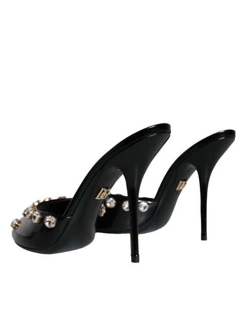 Dolce & Gabbana Black Crystal Heels | Women’s Keira Leather Sandals