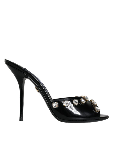 Dolce & Gabbana Black Crystal Heels | Women’s Keira Leather Sandals