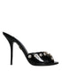 Dolce & Gabbana Black Crystal Heels | Women’s Keira Leather Sandals