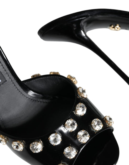 Dolce & Gabbana Black Crystal Heels | Women’s Keira Leather Sandals