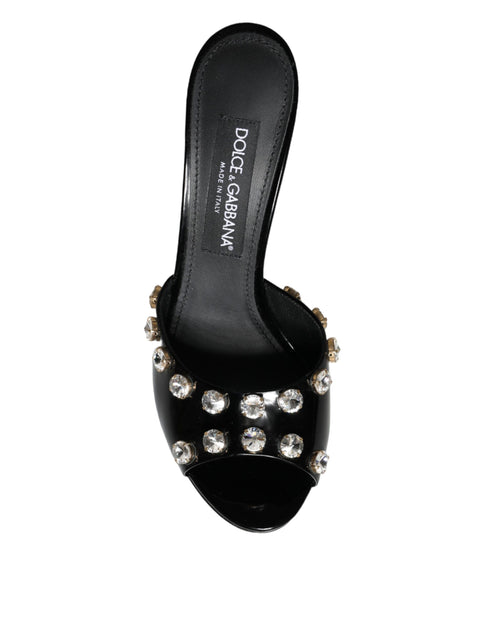 Dolce & Gabbana Black Crystal Heels | Women’s Keira Leather Sandals