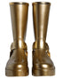 Dolce & Gabbana Metallic Gold Rubber PVC Rain Boots – Women’s Luxury Shoes