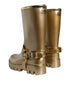 Dolce & Gabbana Metallic Gold Rubber PVC Rain Boots – Women’s Luxury Shoes