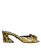 Dolce & Gabbana Block Heel Slides in Yellow Python Leather – Women’s Sandals
