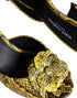 Dolce & Gabbana Block Heel Slides in Yellow Python Leather – Women’s Sandals