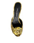 Dolce & Gabbana Block Heel Slides in Yellow Python Leather – Women’s Sandals
