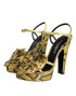 Dolce & Gabbana Women's Yellow Python Leather Ankle Strap Heels Sandals Shoes