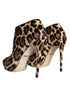 Dolce & Gabbana Ankle Boots Shoes – Women's Brown Leopard Print Calf Fur Stiletto Heels