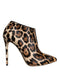 Dolce & Gabbana Ankle Boots Shoes – Women's Brown Leopard Print Calf Fur Stiletto Heels
