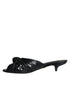 Dolce & Gabbana Python Leather Heels Slide Sandals in Black for Women