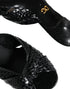 Dolce & Gabbana Python Leather Heels Slide Sandals in Black for Women