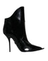 Dolce & Gabbana Black Patent Leather Ankle Boots | Women’s Pointed Toe Heels