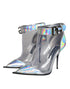 Dolce & Gabbana Women’s Silver Iridescent PVC Pointed Ankle Boots – High Heels Shoes