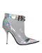 Dolce & Gabbana Women’s Silver Iridescent PVC Pointed Ankle Boots – High Heels Shoes