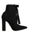 Dolce & Gabbana Black Stretch Jersey Ankle Boots – Women's Suede Lace-Up Booties