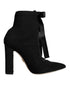 Dolce & Gabbana Black Stretch Jersey Ankle Boots – Women's Suede Lace-Up Booties