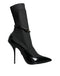Dolce & Gabbana Sock Ankle Boots – Women's Black Patent Leather Stiletto Booties