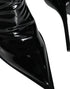 Dolce & Gabbana Black Patent Leather Pointed Ankle Boot Shoes