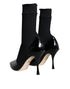 Dolce & Gabbana Black Stretch Sock Ankle Booties in Patent Leather for Women