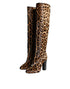 Dolce & Gabbana Leopard Print Calf Fur Knee-High Boots – Women's