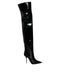 Dolce & Gabbana Knee High Boots Black Patent Leather Stiletto for Women