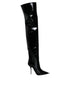 Dolce & Gabbana Knee High Boots Black Patent Leather Stiletto for Women
