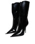 Dolce & Gabbana Women’s Black Patent Leather Mid-Calf Stiletto Boots Shoes