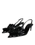 Dolce & Gabbana Rosa Slingback Heels in Black Patent Leather for Women