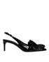 Dolce & Gabbana Rosa Slingback Heels in Black Patent Leather for Women
