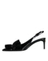 Dolce & Gabbana Rosa Slingback Heels in Black Patent Leather for Women