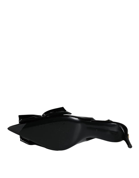 Dolce & Gabbana Rosa Slingback Heels in Black Patent Leather for Women