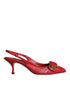 Dolce & Gabbana Devotion Slingback Sandals Red Lambskin Leather - Women’s Heels