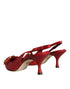 Dolce & Gabbana Devotion Slingback Sandals Red Lambskin Leather - Women’s Heels