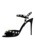 Dolce & Gabbana Black Leather Crystal Ankle Strap Sandals Heels – Women’s