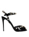 Dolce & Gabbana Black Leather Crystal Ankle Strap Sandals Heels – Women’s